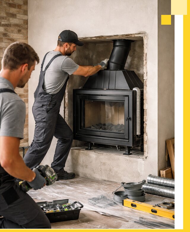 Установка каминных топок в Морозовске: монтаж, подключение