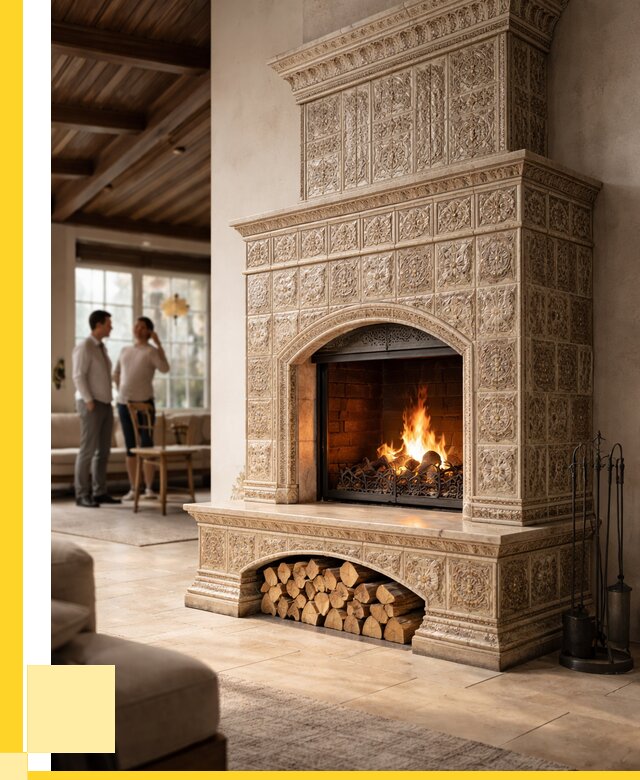 Купить изразцовый камин в Морозовске от 256650 р. | ЭриданМрз