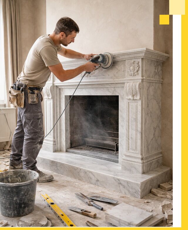 Изготовление и установка мраморных каминов в Морозовске под ключ