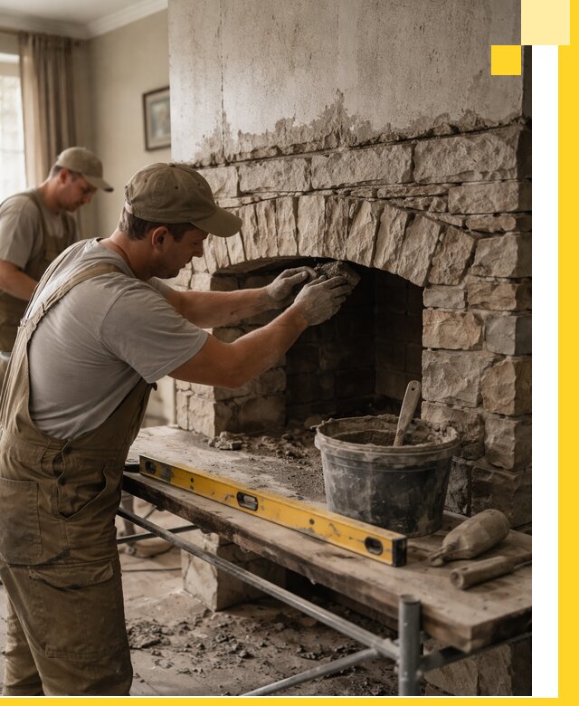 Изготовление каминов под ключ в Морозовске, монтаж и отделка