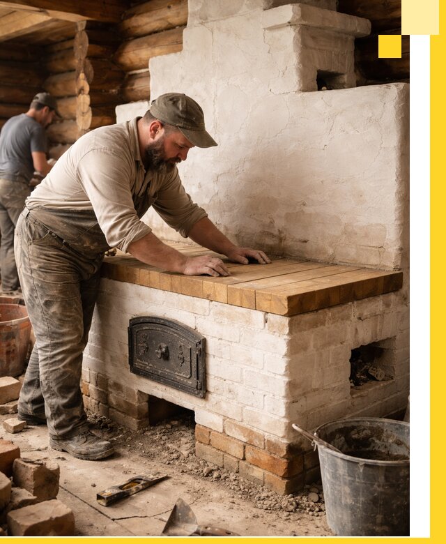 Проектирование и установка русской печи с лежанкой в Морозовске