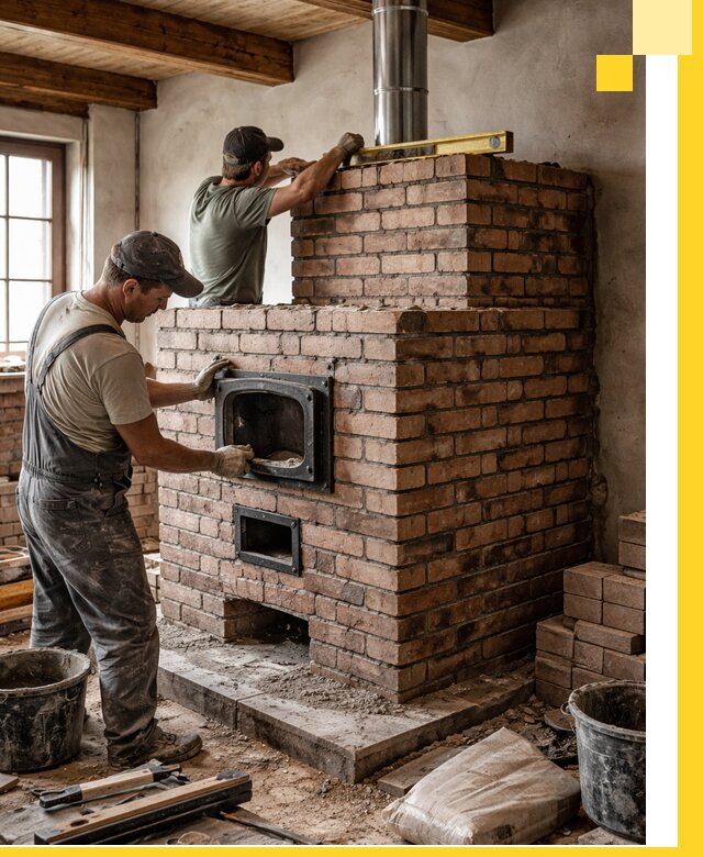 Печи для загородного дома под ключ в Морозовске — монтаж и сервис