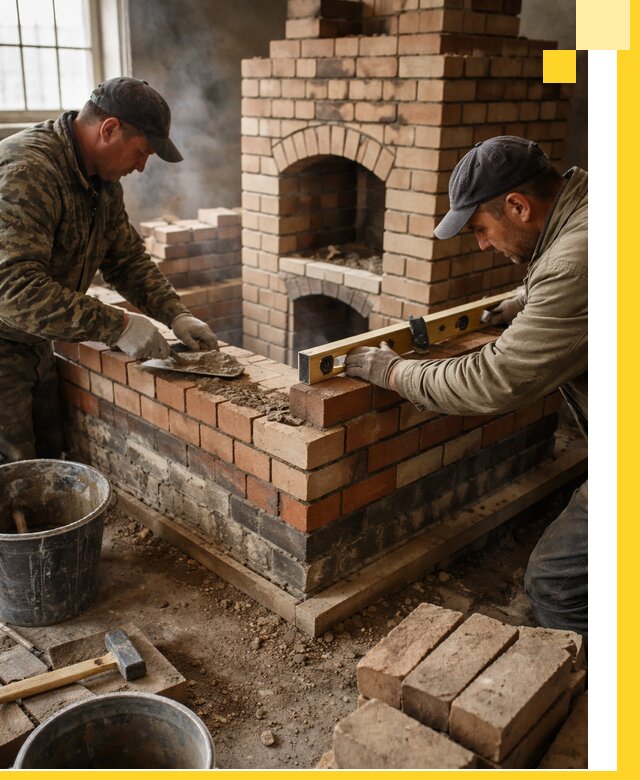 Изготовление и монтаж печей и каминов из кирпича в Морозовске