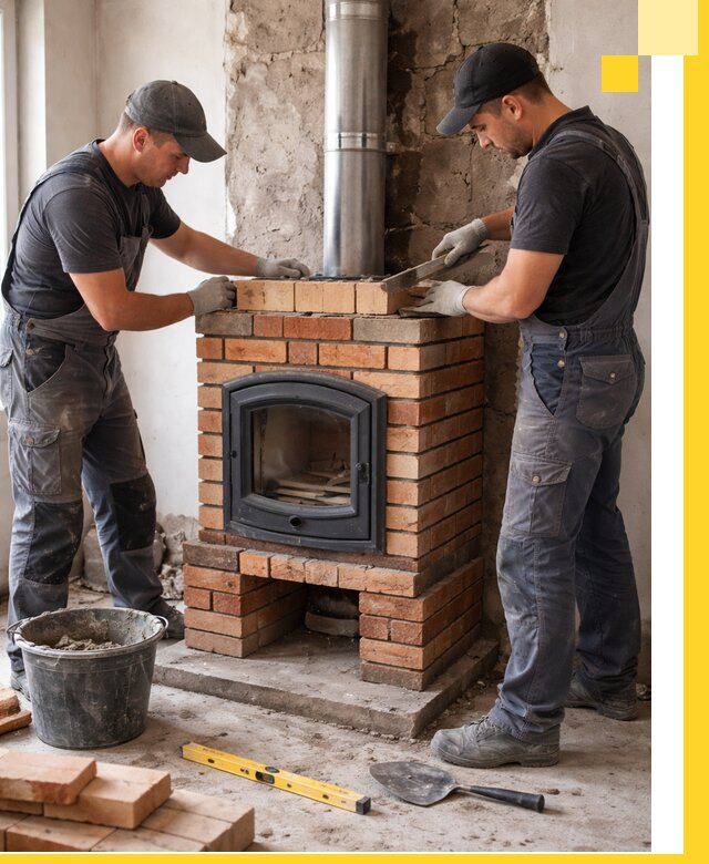 Монтаж печи камина под ключ в Морозовске с гарантией и пусконаладкой