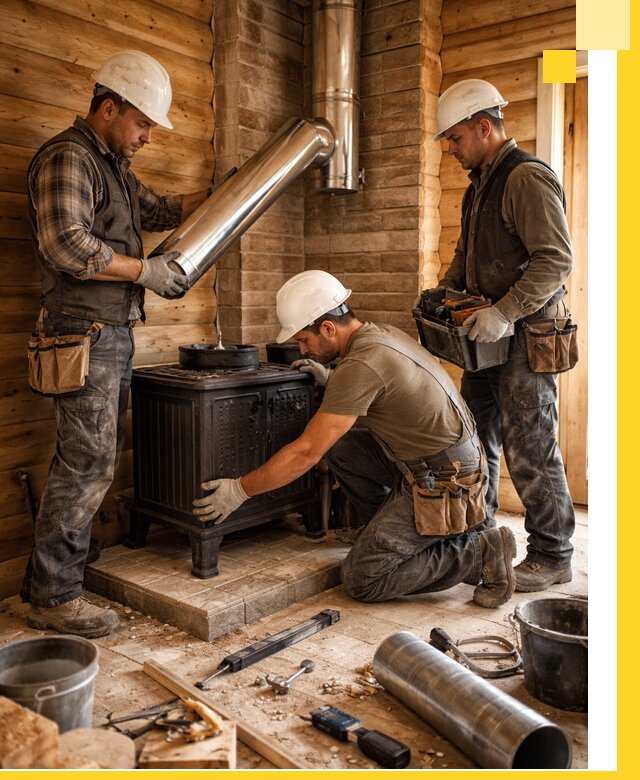 Профессиональный монтаж банных печей и дымоходов в Морозовске