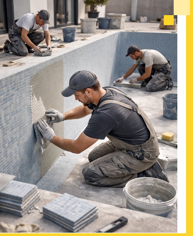 Облицовка бассейнов в Морозовске плитка мозаика гидроизоляция