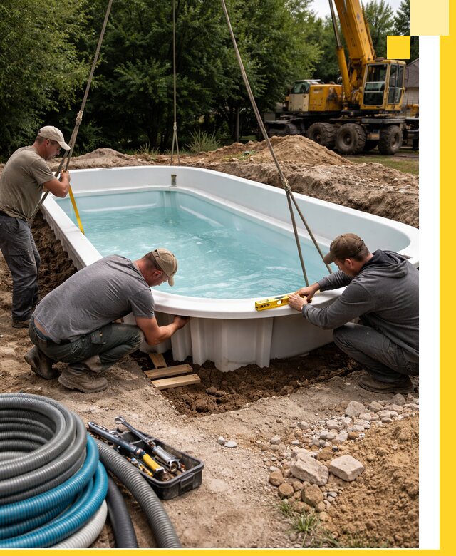 Установка и монтаж композитных бассейнов под ключ в Морозовске