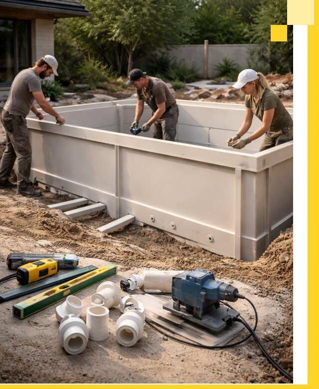 Установка полипропиленовых бассейнов под ключ в Морозовске