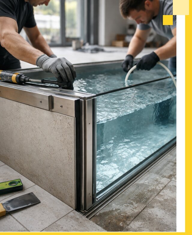 Проектирование и монтаж стеклянных бассейнов в Морозовске