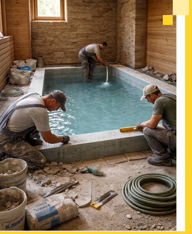 Проектирование и строительство бассейнов для бани в Морозовске