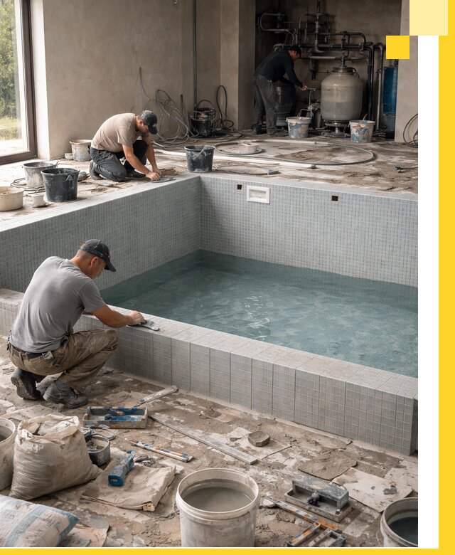 Строительство и монтаж бассейнов в помещении в Морозовске