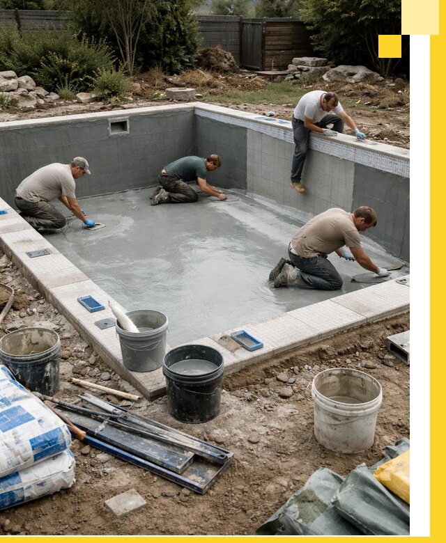 Изготовление и монтаж чаши бассейна под ключ в Морозовске