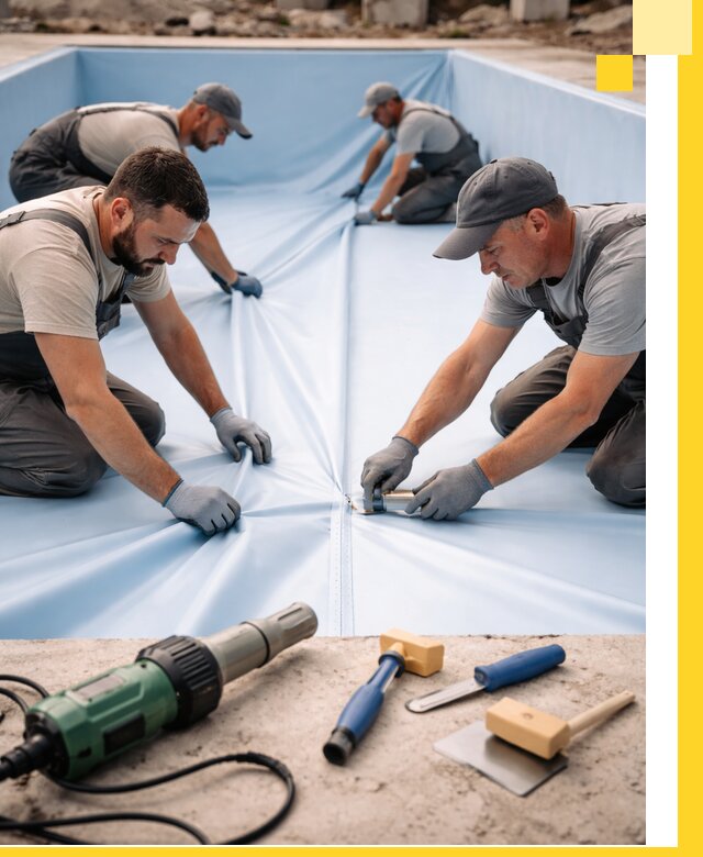 ПВХ пленка для бассейнов с монтажом и гарантией в Морозовске