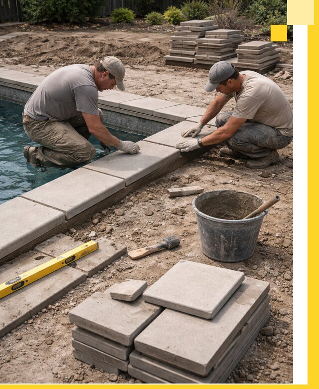 Установка и изготовление копингового камня для бассейнов в Морозовске