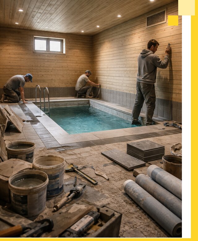 Строительство бани с бассейном и сауной под ключ в Морозовске