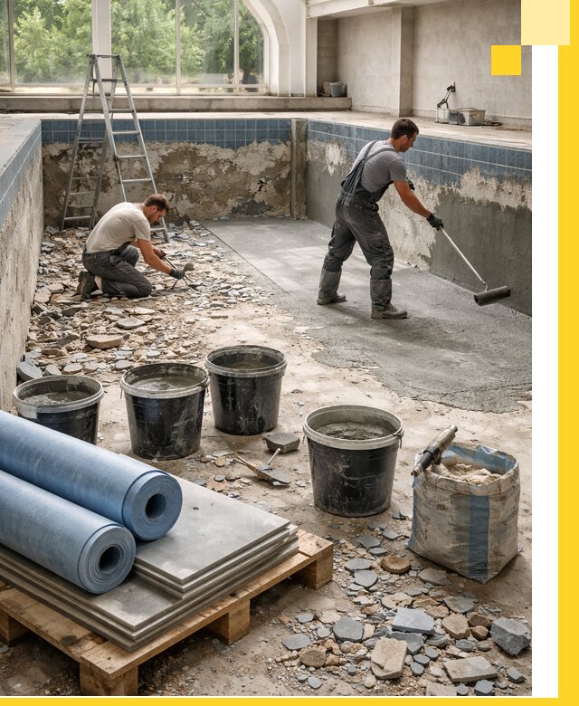 Реконструкция бассейнов в Морозовске: ремонт, гидроизоляция