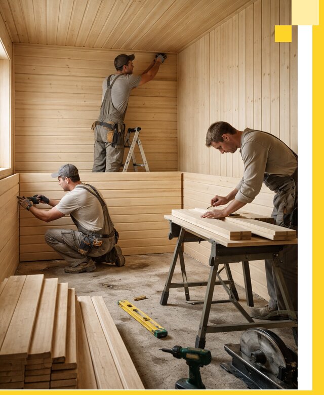 Обшивка саун в Морозовске из натуральной древесины под ключ