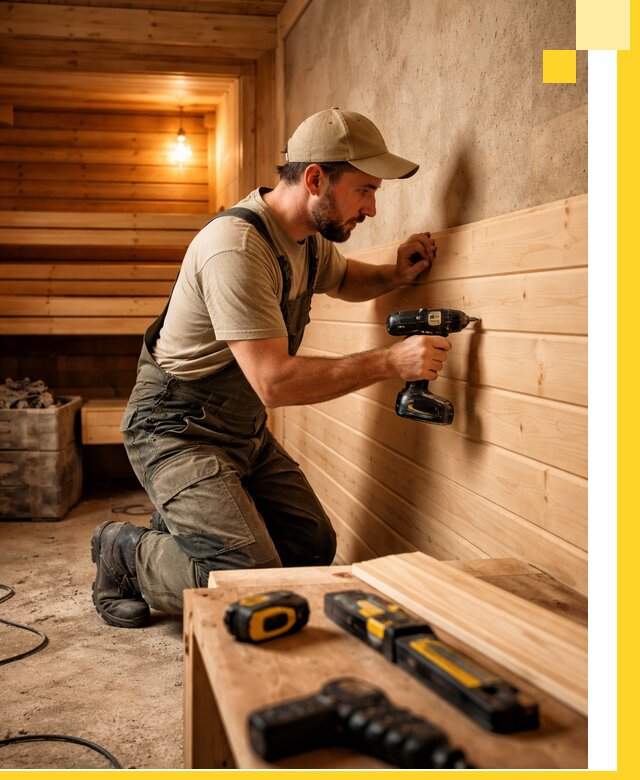 Профессиональная внутренняя отделка бани в Морозовске под ключ