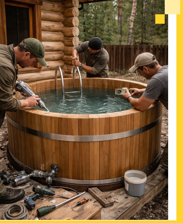 Строительство бань с купелью под ключ и отделкой в Морозовске