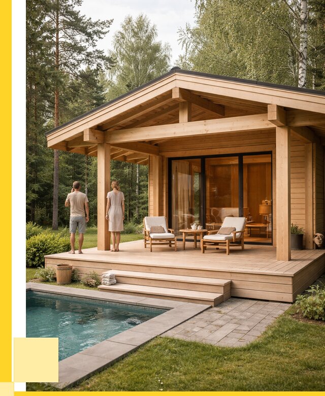 Бани с террасой под ключ в Морозовске от 615960 р. | ЭриданМрз