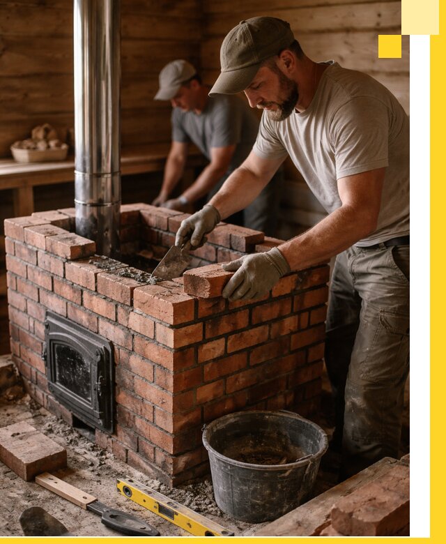 Кирпичные печи для бани под ключ в Морозовске, проект и монтаж