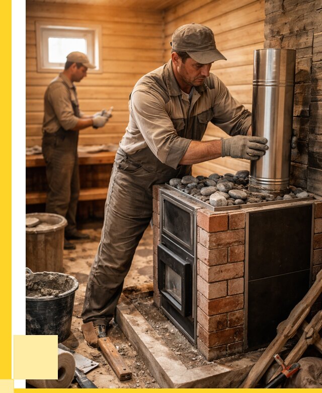 Монтаж печи в бане под ключ в Морозовске от 20532 р. | ЭриданМрз